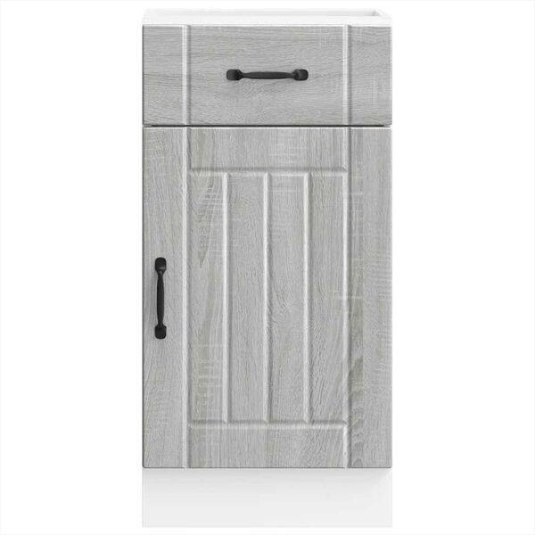 vidaXL Keitti&ouml;n pohjakaappi Lucca harmaa sonoma suunniteltu puu