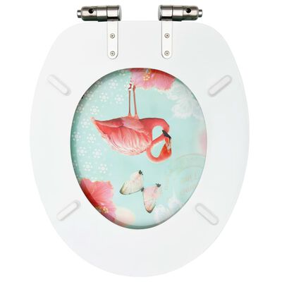 vidaXL WC-istuin soft close -kannella MDF flamingokuosi