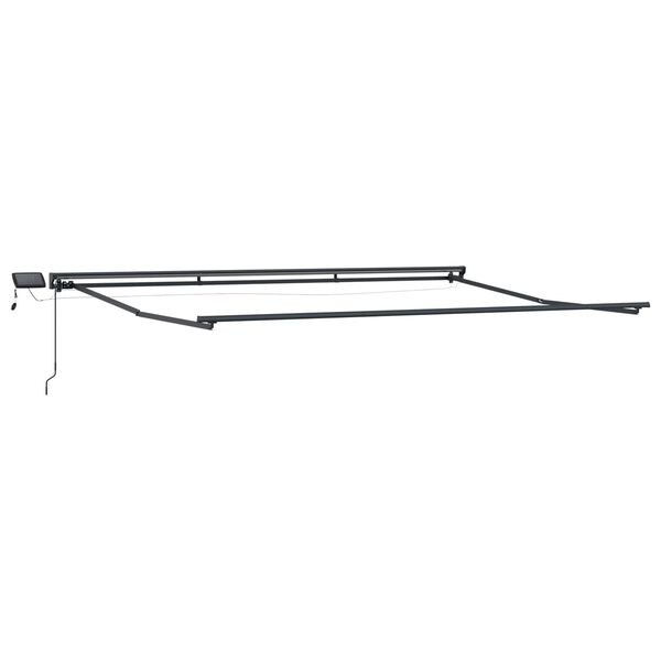 vidaXL Manuaalinen markiisin runko LED-valoilla Valkoinen 4 x 2 m