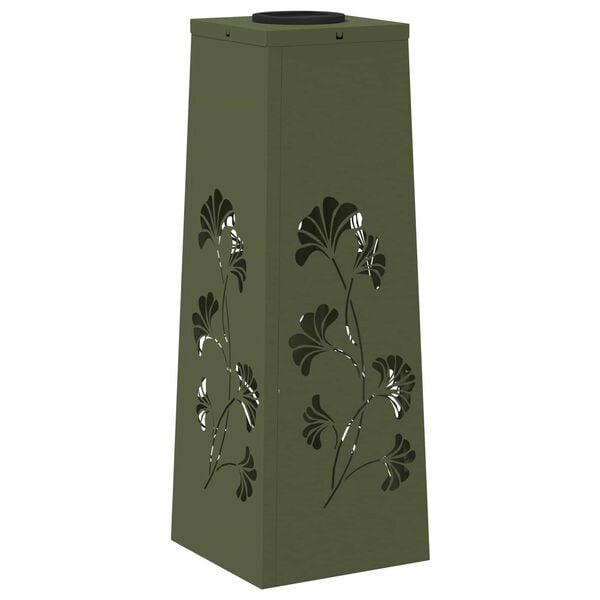 vidaXL Aurinko LED-polkuvalo 2 pcs Oliivivihre&auml; Kylm&auml;valssattu ter&auml;s