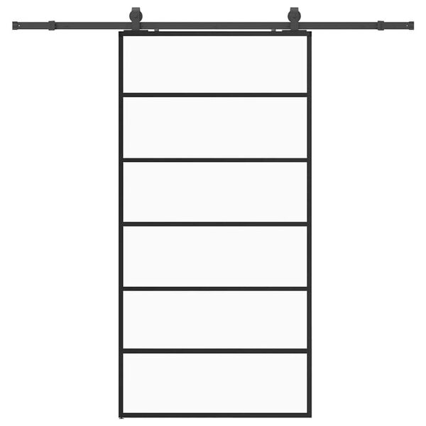 vidaXL liukuovi laitteistosarjalla musta 102x205 cm ESG lasi