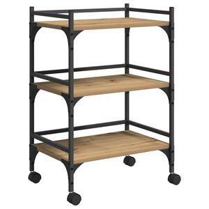 vidaXL Keitti&ouml;vaunu Artisan tammi 50 x 35 x 75.5 cm Tekninen puu