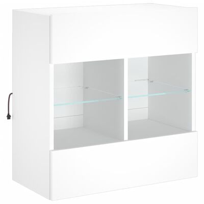 vidaXL TV-seinäkaappi LED-valoilla valkoinen 58,5x30x60,5 cm