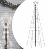 vidaXL LED joulukuusi piikeill&auml; 220 kylm&auml;n valkoista LED-valoa 180 cm
