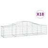 vidaXL Kaarevat kivikorit 18 kpl 200x50x40/60 cm galvanoitu rauta