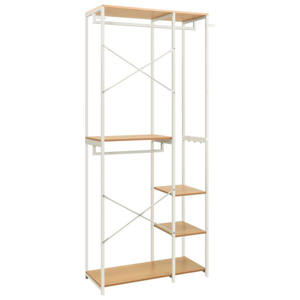 vidaXL Vaatekaappi valkoinen/tammi 90x40x213 cm metalli ja lastulevy