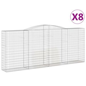 vidaXL Kaarevat kivikorit 8 kpl 400x50x160/180 cm galvanoitu rauta
