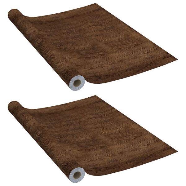 vidaXL Itseliimautuvat huonekalukalvot 2 kpl tumma tammi 500x90cm PVC