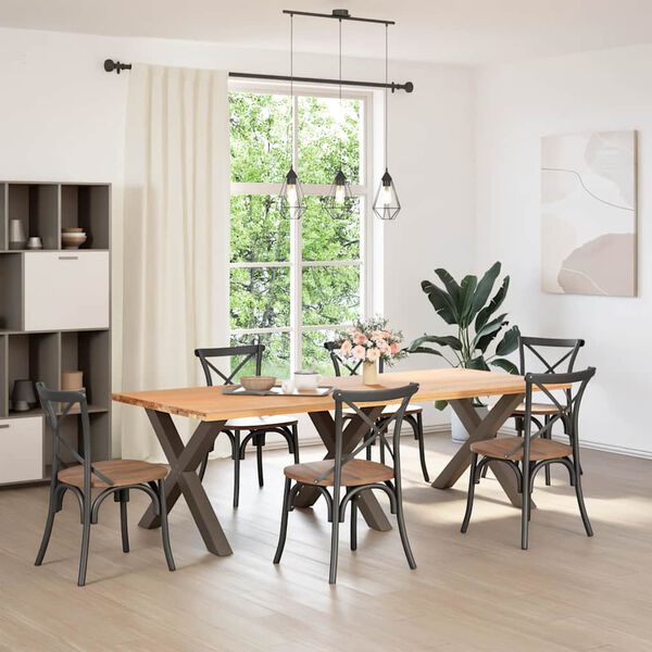 vidaXL Ruokap&ouml;yd&auml;n jalat X-muotoiset 3 kpl Luonnonv&auml;rinen ter&auml;s 90x(72-73) cm Ter&auml;s