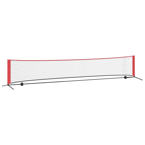 vidaXL Tennisverkko Musta ja punainen 494,5 x 90 x 87 cm Polyesteri