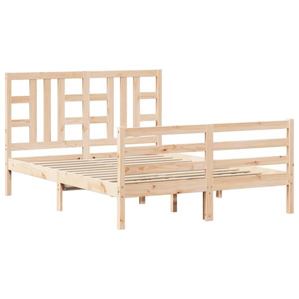 vidaXL Sängynrunko ilman patjaa 140x190 cm täysi mänty