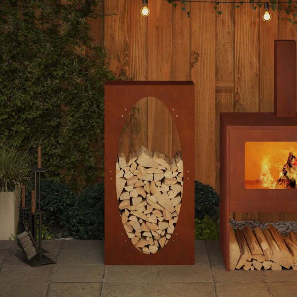 vidaXL Polttopuuteline 50x23x100 cm s&auml;&auml;nkest&auml;v&auml; ter&auml;s