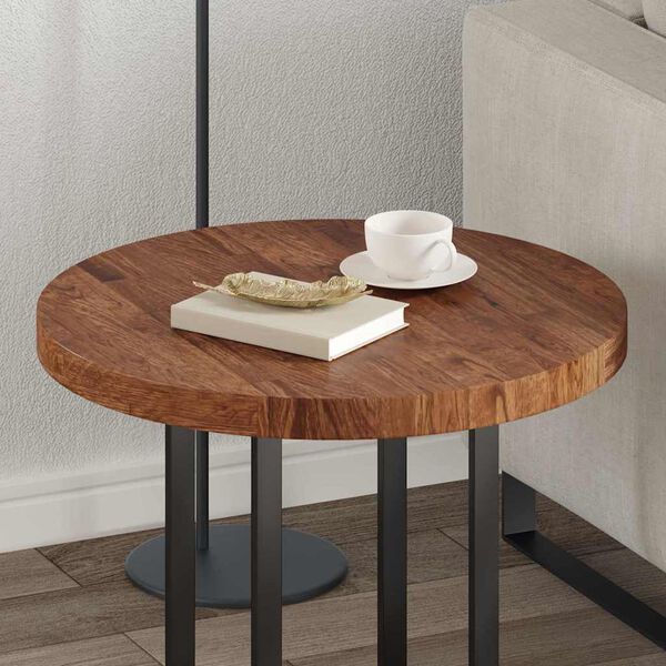 vidaXL Pöytälevy Tummanruskea Ø 60 x 4 cm Vankka tammipuu.