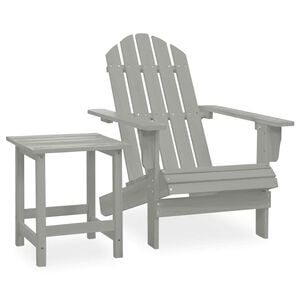 vidaXL Adirondack-puutarhatuoli p&ouml;yd&auml;ll&auml; t&auml;ysi kuusi harmaa