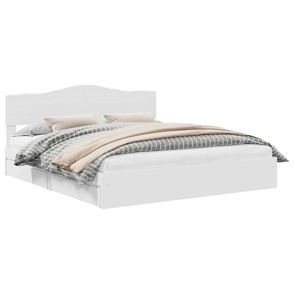 vidaXL S&auml;ilytyss&auml;nky Valkoinen 6FT Super King Size Tekninen puu