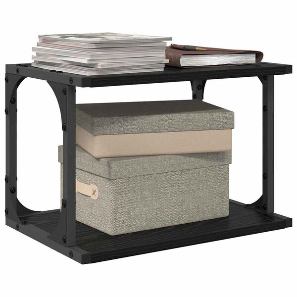 vidaXL Tulostinpidike Musta tammi. 41 x 28 x 33.5 cm Tekninen puu