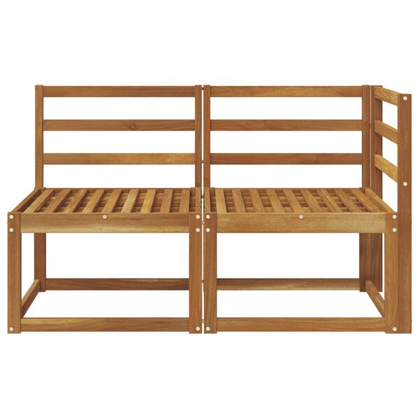 vidaXL Ulkomoduulisohva 2 Kappale Luonnollinen Tihe&auml; akasiapuu