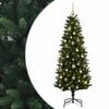 vidaXL Muovinen joulukuusi koristeilla 120 cm 150 LEDi&auml;