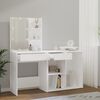 vidaXL LED-peilipöytä kaapilla korkeakiilto valkoinen tekninen puu