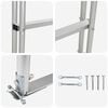 vidaXL 3-askeleen laiturlaskuri Hopea 45 x 11,5 x 134 cm Alumiini
