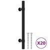 vidaXL Kaapin kahvat 20 kpl musta 128 mm ruostumaton ter&auml;s