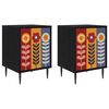 vidaXL Y&ouml;p&ouml;yt&auml;kaappi ESSEN 2 kpl Musta tammi 36 x 33 x 51 cm