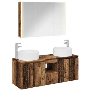 vidaXL Kylpyhuoneen kaappisetti 4 pcs Vanha puu 103,5 x 15,5 x 70 cm