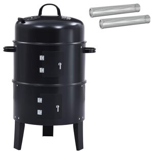 vidaXL Ulkoilma grilli &Oslash; 40 x 80 cm Ter&auml;s Musta