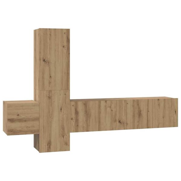 vidaXL TV-tasosetti 5 pcs artesaani tammi 181 x 30 x 120 cm