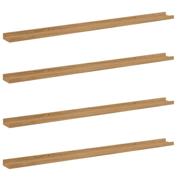vidaXL Sein&auml;hylly hyllyll&auml; 4 pcs Ruskea 115 x 9 x 3 cm Tekninen puu