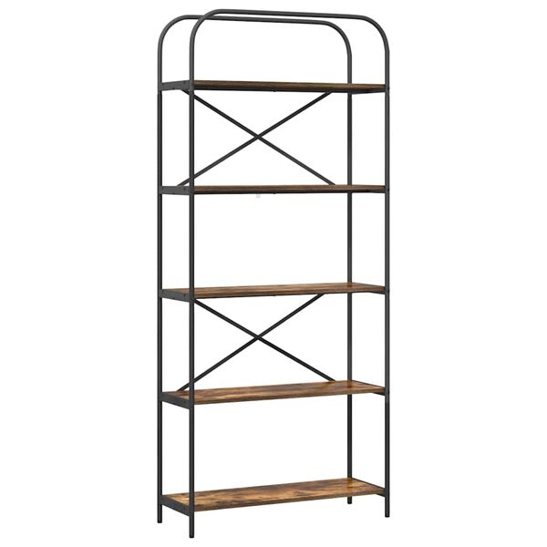 vidaXL Kirjahylly Savup&auml;hkin&auml; 80 x 30 x 183 cm Tekninen puu