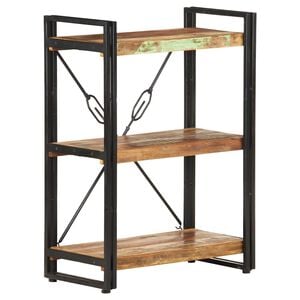 vidaXL 3-tasoinen kirjahylly 60x30x80 cm t&auml;ysi kierr&auml;tetty puu