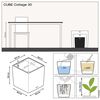 LECHUZA Kukkalaatikko CUBE Cottage 30 ALL-IN-ONE graniitti