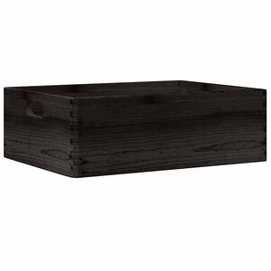 vidaXL puulaatikko kahvoilla Musta 40x30x13 cm massiivipuum&auml;nty