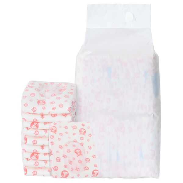 vidaXL Kertak&auml;ytt&ouml;inen Naispuolinen Koiran Vaippa 30 pcs Valkoinen L