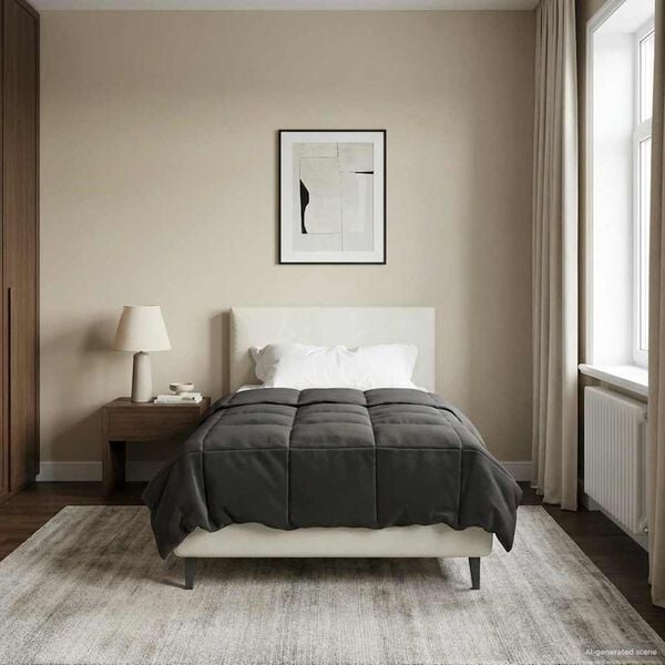 vidaXL Koko Vuoden Peitto Antrasiitti 155 x 200 cm Mikrokuitu