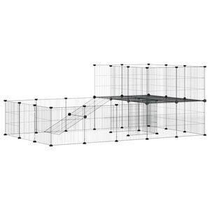 vidaXL 36-paneelinen lemmikkih&auml;kki ovella musta 175x105x70 cm ter&auml;s