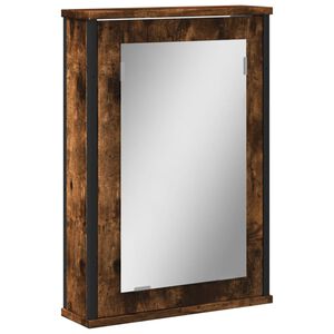 vidaXL Kylpyhuoneen peilikaappi savutammi 42x12x60 cm tekninen puu