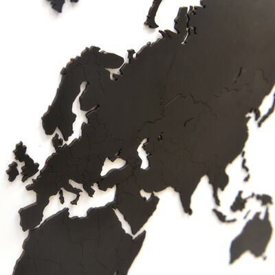 MiMi Innovations Puinen maailmankarttakoriste Luxury musta 90x54 cm