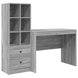 vidaXL P&ouml;yt&auml; Harmaa Sonoma 145.5 x 50 x 127 cm 2 kpl