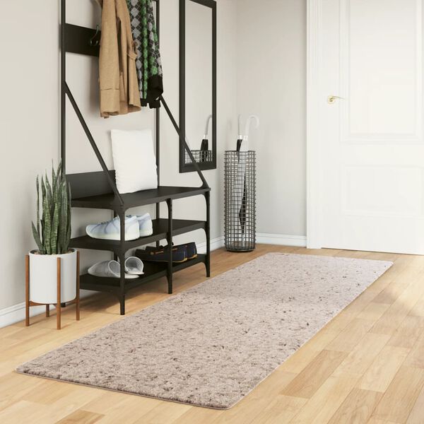 vidaXL P&ouml;rr&ouml;matto PAMPLONA korkeanukka moderni beige 80x250 cm