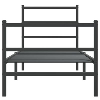 vidaXL Metallinen sängynrunko päädyillä musta 80x200 cm