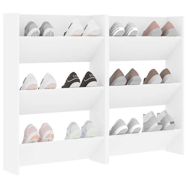 vidaXL Sein&auml;kenk&auml;kaapit 2 kpl valkoinen 60x18x90 cm lastulevy