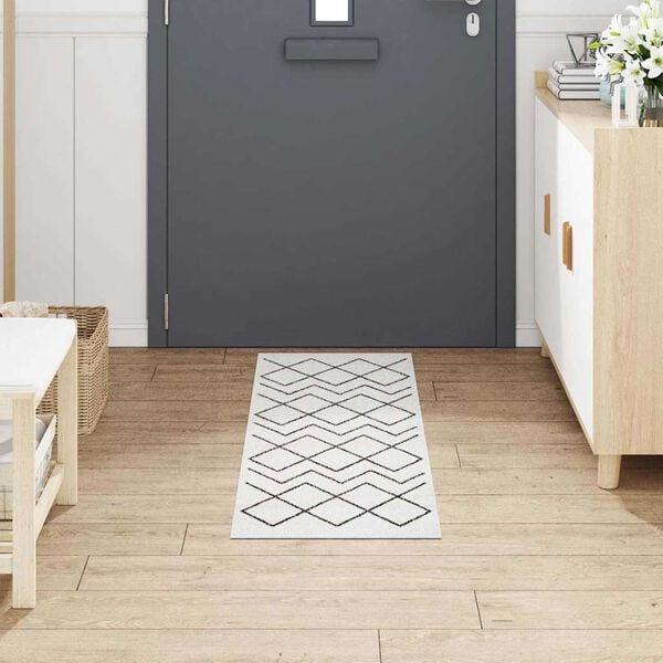 vidaXL Keitti&ouml;matto Valkoinen 150 x 45 cm Sametti