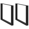 vidaXL Ruokap&ouml;yd&auml;n jalat U-muotoiset 2 kpl musta 100x(72-73) cm ter&auml;s