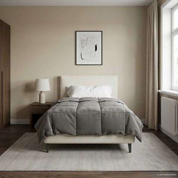 vidaXL Koko Vuoden Peitto Vaaleanharmaa 140 x 200 cm Mikrokuitu