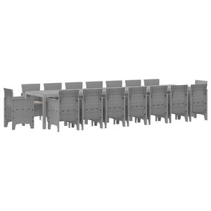 vidaXL Puutarhap&ouml;yt&auml;setti tyynyill&auml; tyynyll&auml; 17 pcs Vaaleanharmaa PP