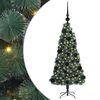 vidaXL Tekokuusi esivalaisimella ja pallosetill&auml; Vihre&auml; 120 cm PET