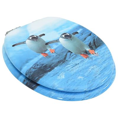 vidaXL WC-istuin soft close -kannella MDF pingviinikuosi