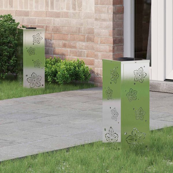 vidaXL Aurinko LED-polkuvalo 2 pcs Ruostumaton ter&auml;s Ruostumaton ter&auml;s